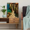 thumbnail image 5 of Mediterranean Canvas Paintings, European Flower Garden Beach Scenery, Modern Landscape Wall Art, 5 of 8