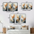 thumbnail image 4 of Designart "Golden Sunrise Abstract in Gold and Navy Blue II" Abstract Painting Wall Art Set Of 3 - Modern Gold Gallery Set For Office Decor, 4 of 6