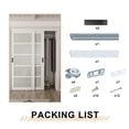 thumbnail image 4 of 72" x 80" Height Forested Glass Sliding Door Kit - 5-Lite Design for Closet Door Hardware kit including, Black Handles, 4 of 8