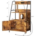 thumbnail image 3 of Cat Litter Box Enclosure Furniture, Hidden Cat House with Storage Shelves & Charging Station, 2-Tier Indoor Cat Litter Cabinet with Sisal Scratching Area, Large 46.5"H for Bedroom Living Room Laundry, 3 of 6