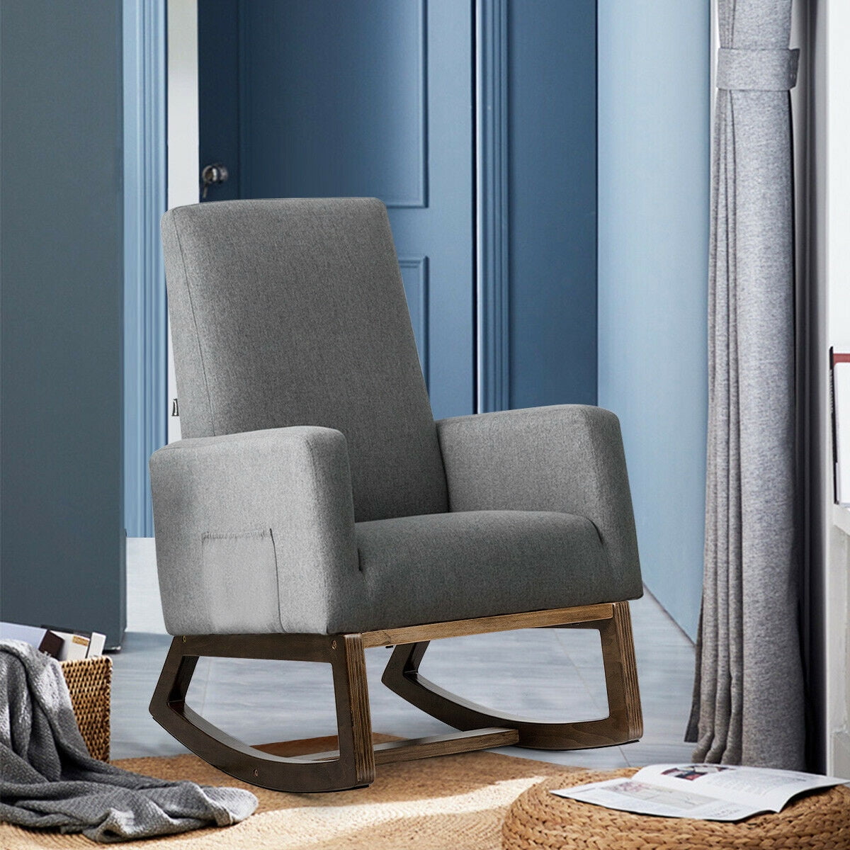 grey armchair for nursery