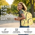thumbnail image 4 of Uorisanigo School Backpack Set for Middle School Students 17 Inch Large Capacity Rucksack with Lunch Box Water Bottle Bag and Pencil Holder Yellow Capybara Print, 4 of 7