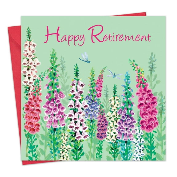Twizler Retirement Card - Foxgloves Floral - On Your Happy Retirement Card for Women