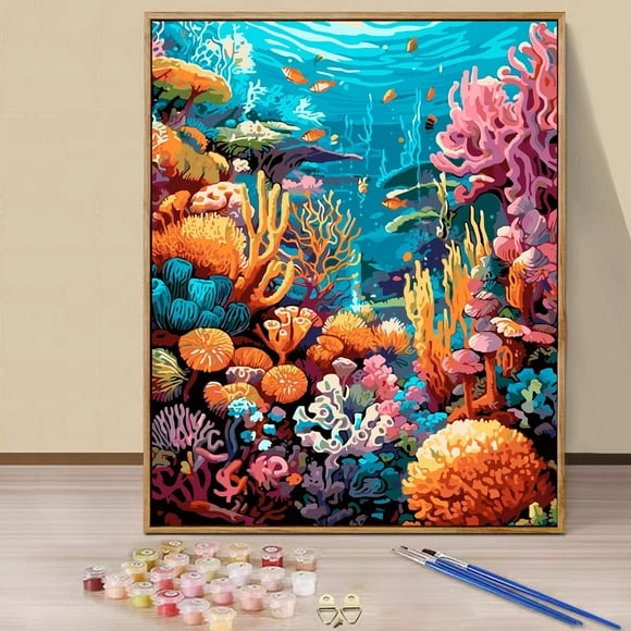 JYLMOOD DIY Paint by Number for Adults, Easy Painting by Numbers for Gift Home Wall Decor 16x20in without Frame, Colored Canvas