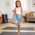 thumbnail image 3 of Aezemi Girls Sports Shorts, Kids High Waisted Slim Fit Crisscross Dance Biker Shorts, Youth Comfy Workout Legging Bottoms for Girls 13-14 Years, 3 of 9
