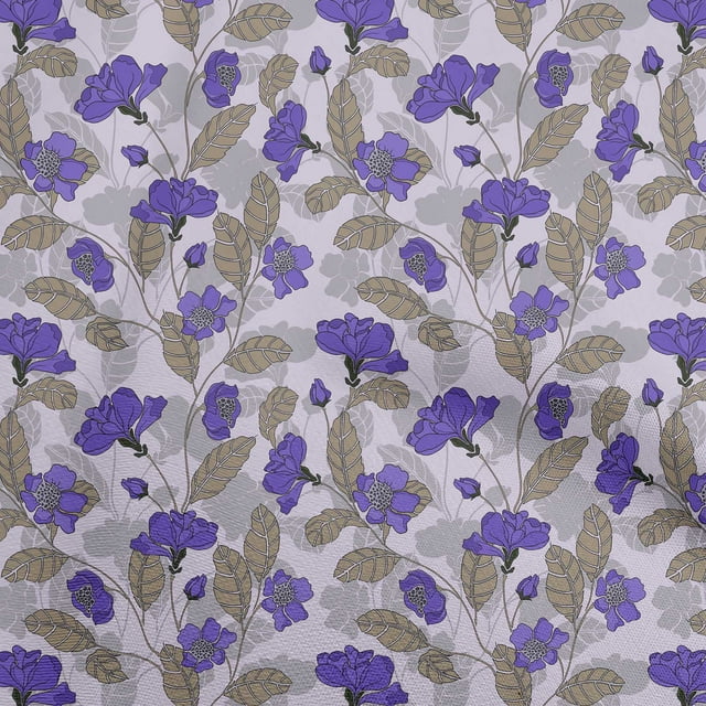 oneOone Cotton Jersey Purple Fabric Floral Retro Dress Material Fabric Print Fabric By The Yard 58 Inch Wide