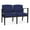 Cobalt, variant on Amherst Steel Reception Waiting 2-Seat Chair / Black Steel / Navy Blue