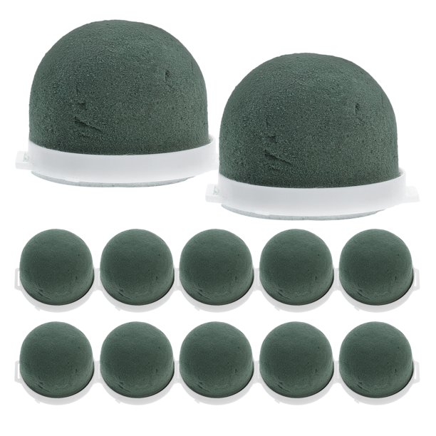 12 piezas Bloques de espuma de espuma de flores redondas de 12 piezas Bloques de espuma floral para decoraciones de boda Suministros de arreglos florales para decoración de botellas