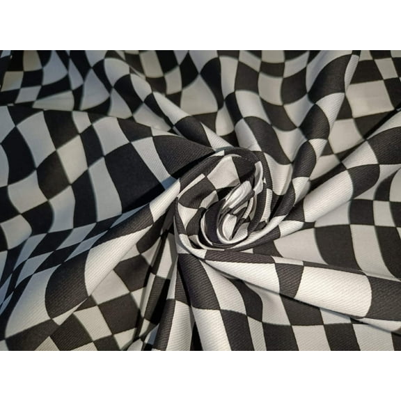 100% Cotton Twill fabric Black and White Plaids 58" wide [15122]