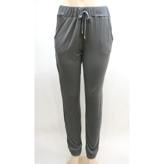 Ultra Flirt Grey Wide Elastic Waistband Jogger Pants Juniors' Medium
