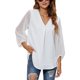 thumbnail image 1 of SAYOO Blusas de gasa de patchwork con cuello en V de manga 3/4 para mujer primavera otoño SAYOO moda, 1 of 6
