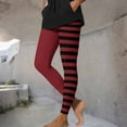 thumbnail image 5 of Nmnitkp Women's Pants Halloween Striped Print Leggings Sports Fitness Pants Casual Tight Fitting Tight Peach Hip Yoga Pants Stretch Pants Red,S, 5 of 9