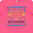 thumbnail image 4 of Inktastic Happy Hanukkah Sweater Style Design with Menorah and Dreidel Youth T-Shirt, 4 of 5
