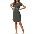 thumbnail image 2 of INSPIRE CHIC Women's Pajamas Night Shirts Cats Printed Sleep Dress Short Sleeve Nightgowns L Gray, 2 of 5