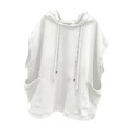 thumbnail image 3 of Sudadera con capucha sin mangas para hombre, color blanco, con bolsillos, transpirable, suave y holgada, para gimnasio, citas y compras, talla XL, 3 of 8