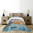 thumbnail image 4 of Ambesonne Venice Quilted Bedspread Set 2 Pcs, Canal Grande Italy Image, Twin Size, Sky Blue Champagne, 4 of 5
