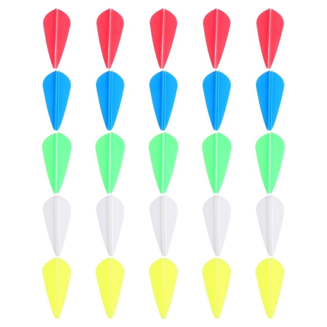Mobutofu 50Pcs Arrow Vanes Rubber Fletchings Assorted Color Droplet Shape for Archery Practice Outdoor Shooting