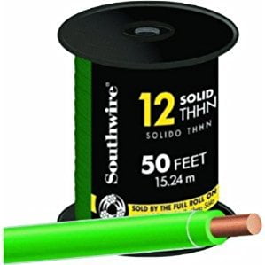 Southwire Simpull Thhn, 12 Gauge Thhn Solid Wire, Green, 50' Per Roll