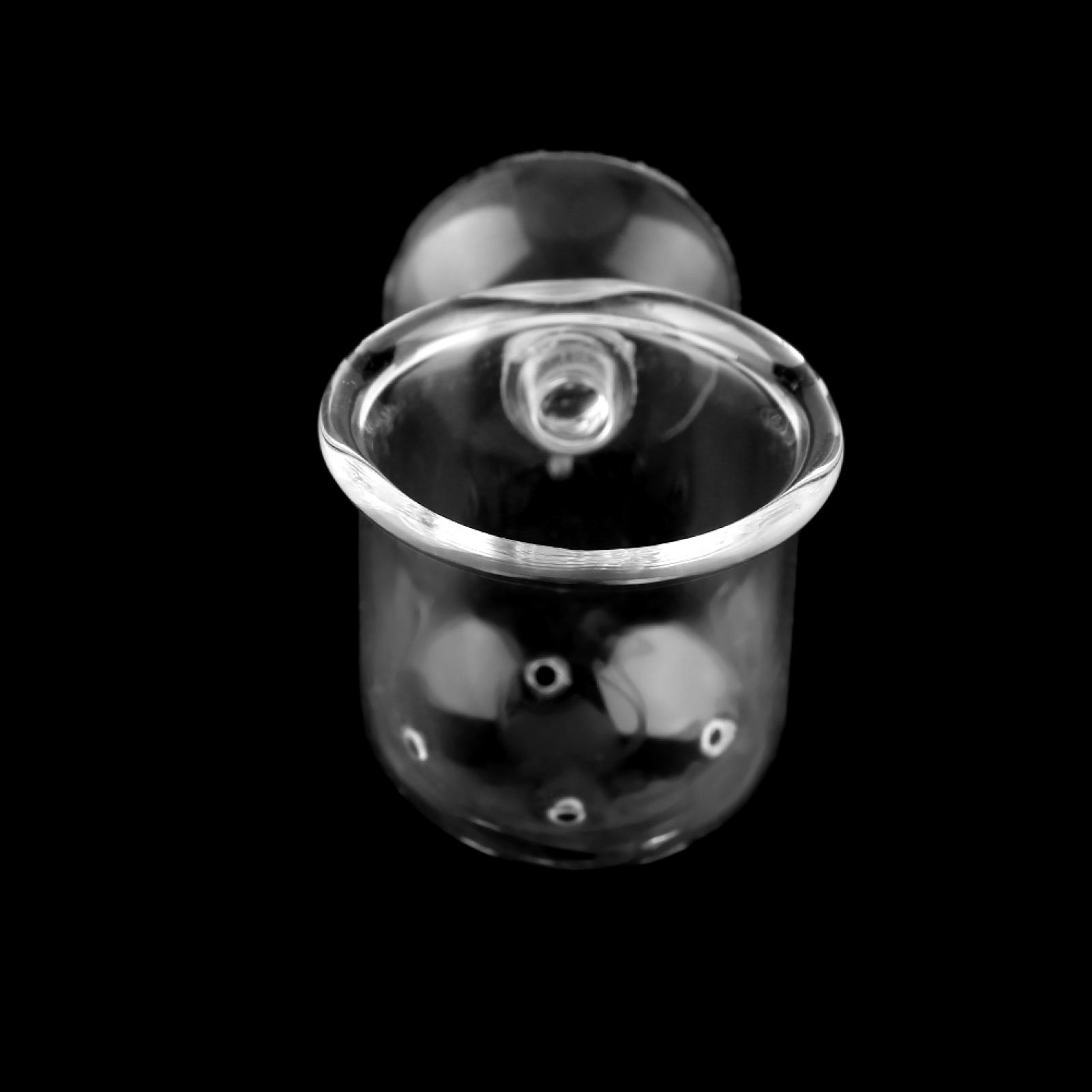 Domqga Small Crystal Glass Plant Feeding Cup Fish Red Feeder Cups for