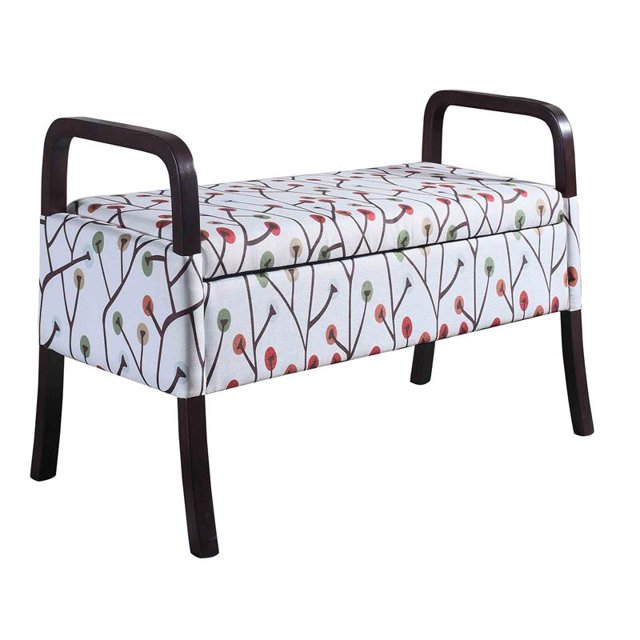 ORE International 23.25" Tall Polyurethane Wooden Storage Seat in White