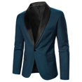 thumbnail image 2 of XUNHAO Mens Suit Business Formal Wedding Banquet Casual Good Stretch Flap Pocket Embroidered Large Collar Kou Slim Button Pocket Classic Fit Blazer Timeless Formal Coats, 2 of 9