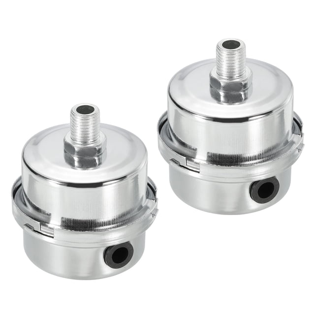 Unique Bargains G1/4 Air Compressor Silencers Filter, 2 Pack Intake Muffler, Silver Tone, Yellow