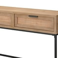 thumbnail image 3 of Benjara Console Table with Woven Rattan Front Drawers, Brown, 3 of 5