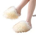 thumbnail image 4 of Mfakffe Womens Slippers Warm Fuzzy Soft Fashion Slippers Indoor Slip on Close Toe Comfortable Shoes Yellow 5.5 Wide（EU:36）, 4 of 4