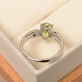 thumbnail image 3 of Peridot ring pear cut gemstone engagement ring 925 sterling silver ring, 3 of 4