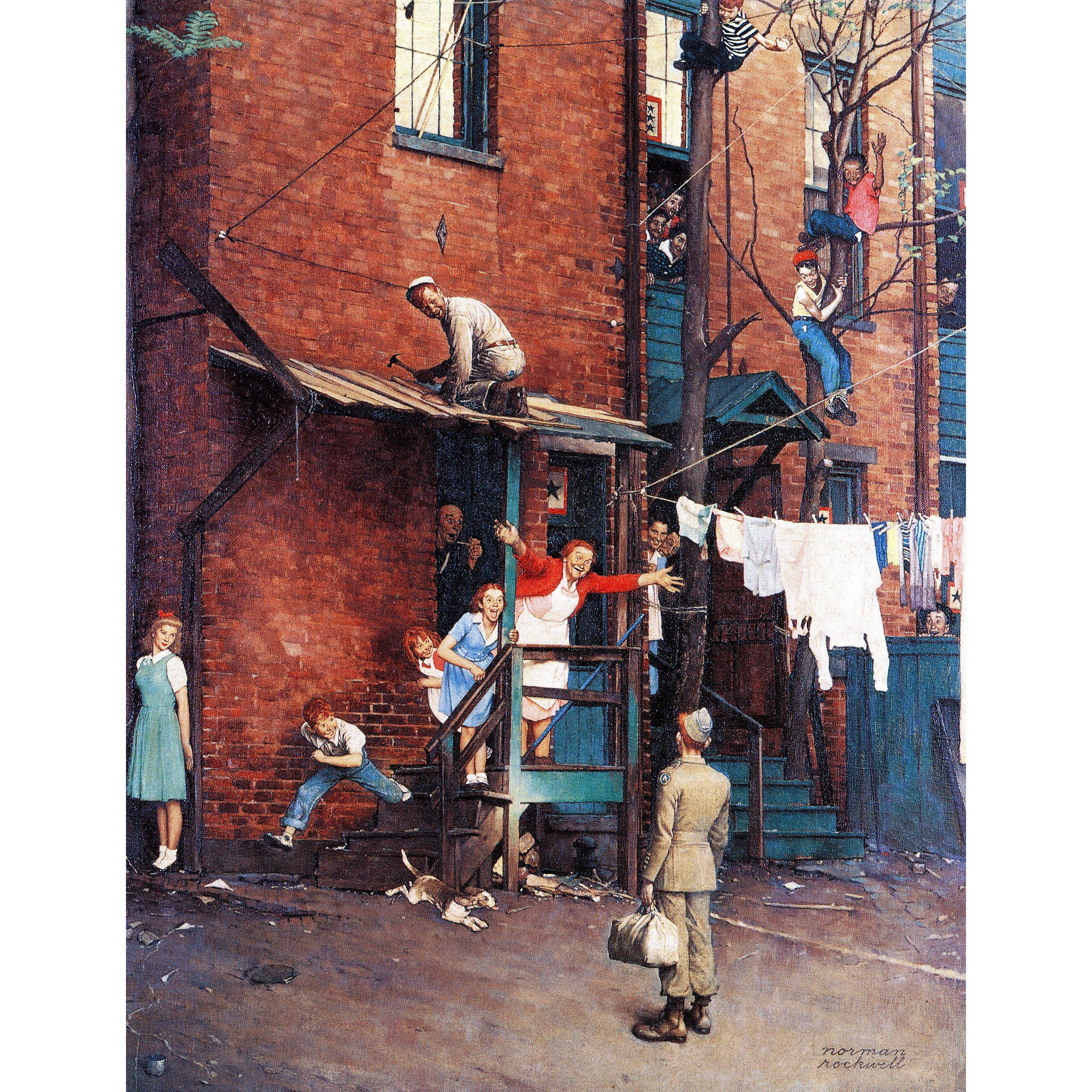 Marmont Hill "Homecoming G.I." by Norman Rockwell Painting Print on Canvas
