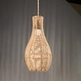 thumbnail image 6 of TOOYFUL Paper Rope Lampshade Handwoven Lamp Shade Pendant Light Cover Chandelier Shade Boho Lampshade Bulb Guard for Outdoor Teahouse, 6 of 10
