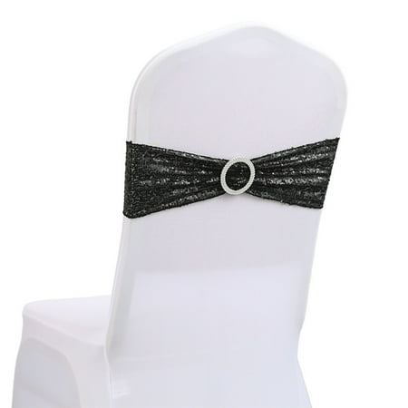 

Event Tents 10x10 Holiday Party Decorative Chair Cover Bow Back Flower Elastic Bandage Sequin Bandage