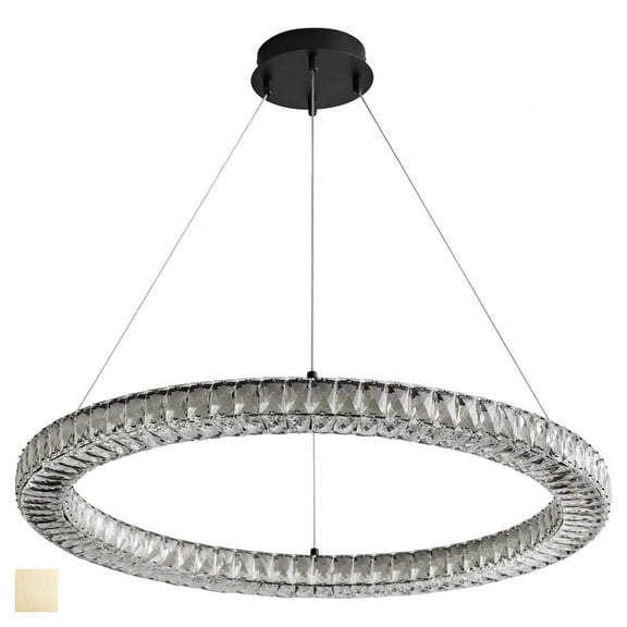 3-875-40-Oxygen Lighting-�lan - 33W 1 LED Pendant In Modern Style-3 Inches Tall and 32 Inches Wide-Aged Brass Finish