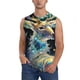 thumbnail image 1 of Fotbe Colorful Stained Glass Deer Men's Camiseta sin Mangas Estampada para Hombres, Playera Casual para Gimnasio, Entrenamiento, Playa-3X-Large, 1 of 7