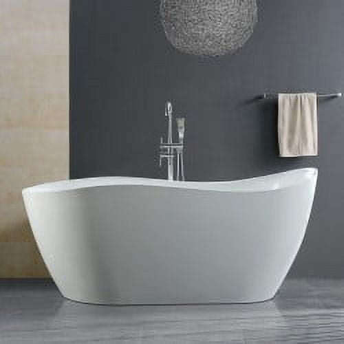 Morgan 67 Inch Acrylic Contemporary Wave Double Ended Tub - No Faucet Drillings