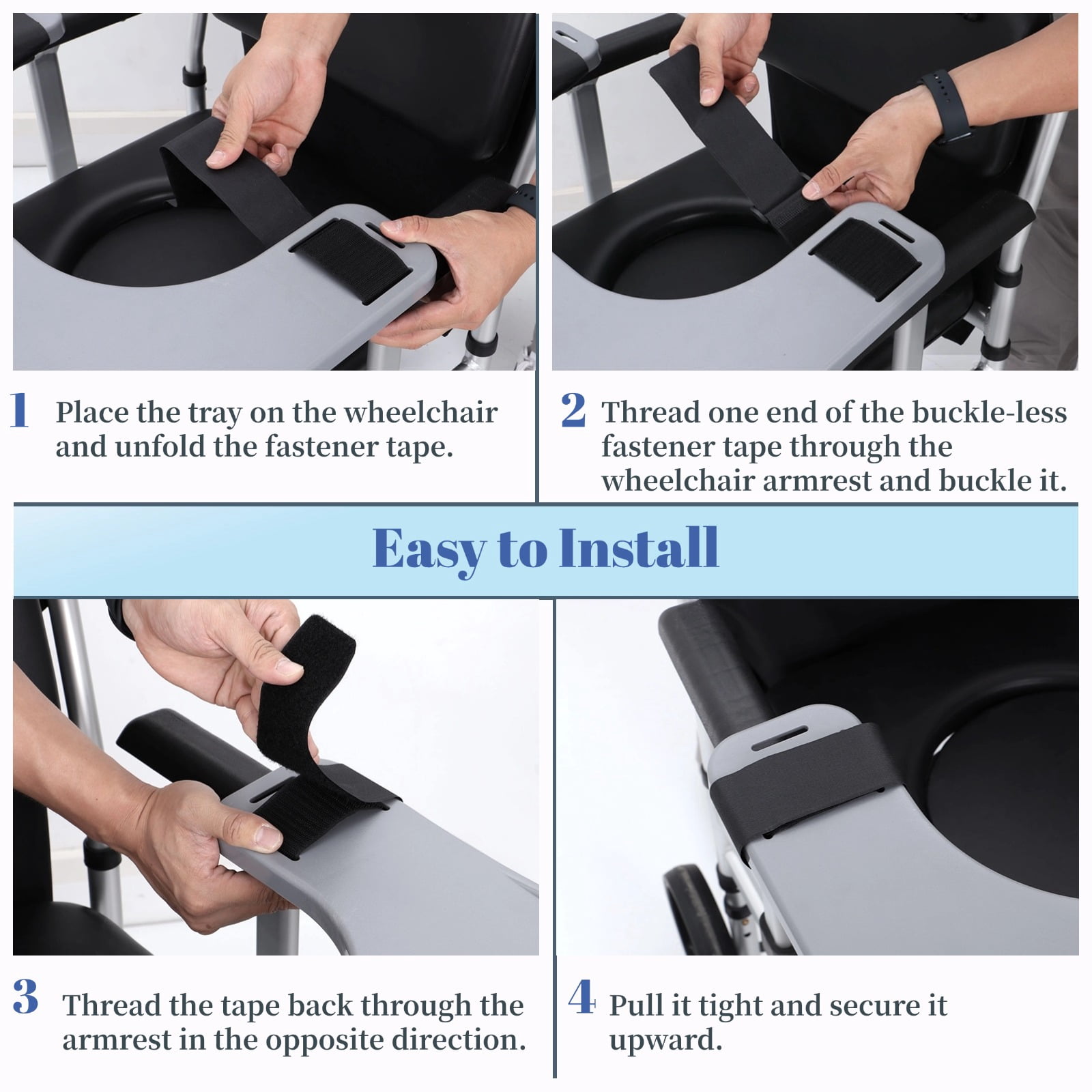 Wheelchair Tray Table, Detachable Wheelchair Lap Tray with Cup Holders for Elderly, Widened and Thickened Wheelchair Desk Accessories for for Dining, Reading, and Resting