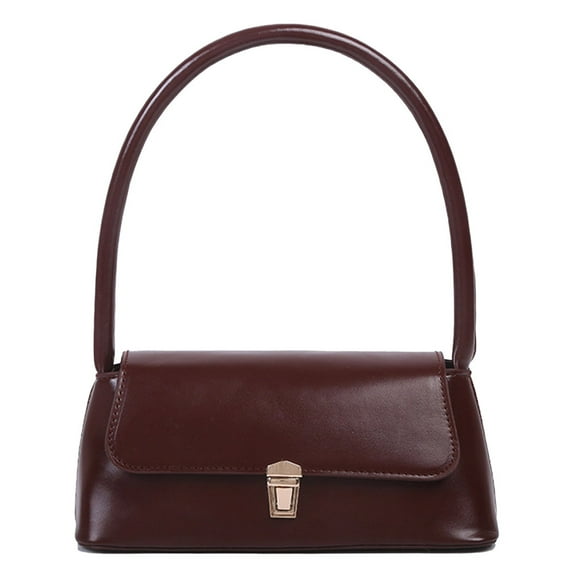 Yibooy Women Shoulder Bag Casual Retro Tote Bag PU Leather Underarm Bag (Dark Brown)