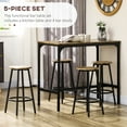 thumbnail image 4 of 5-Piece Counter Height Bar Table and Chairs Set, Bar Table with Stools, Kitchen Table 4 Chairs, Rustic Brown, 4 of 6