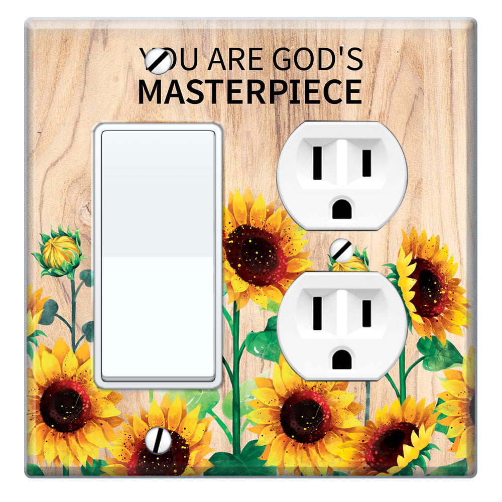 WIRESTER Single Gang Decorator Light Switch Plate/Wall Plate Cover Sunflowers Flowers 