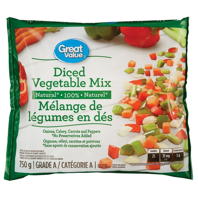 Great Value Natural Diced Vegetable Mix, 750 g