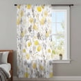 thumbnail image 4 of Yellow Grey Botanical Sheer Curtains 54 Inches Long, Spring Floral Watercolor Light Filering Curtains, Breathable Simi Curtain Privacy Drapes for Kitchen Bathroom Nursery Small Window Treatment, 4 of 9