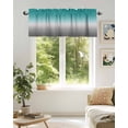 thumbnail image 5 of Turquoise Grey White Gradient Kitchen Valances for Windows Abstract Watercolor Valance Curtains&nbsp; for Kitchen /Living Room/Bedroom/ Bathroom Decor, 54"x18 " ,Rod Pocket 1 Panel,, 5 of 7