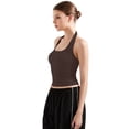thumbnail image 7 of Women's Double Lined Halter Tops Trendy Backless Going Out Tank Tops, 7 of 7