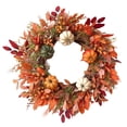 thumbnail image 1 of Corona de otoño para la puerta principal, decoración otoñal realista para Halloween. 40 centímetros, 1 of 9