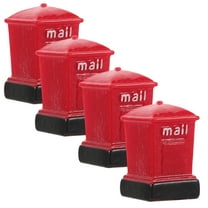 LABSERRON 4Pcs Compact and Portable Resin Mini Mailbox for Home Decoration 1.2x0.7x0.7in
