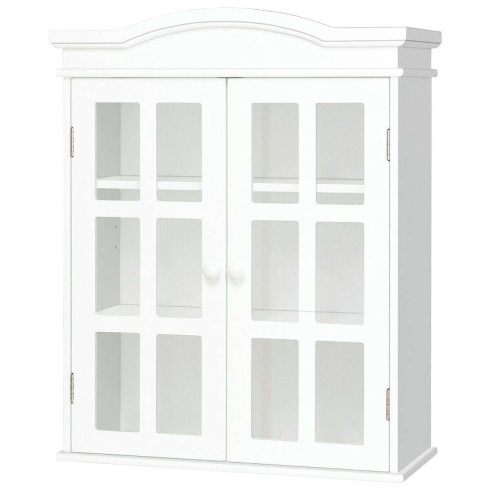 Finihen Bathroom Wall Cabinet, Wall Mounted Bathroom Cabinet, Medicine Cabinet, Wall-Mount Bathroom Double Doors Shelved Storage Cabinet, for Bathroom, White Finihen Bathroom Wall Cabinet, Wall Mounted Bathroom Cabinet, Medicine Cabinet, Wall-Mount Bathroom Double Doors Shelved Storage Cabinet, for Bathroom, White