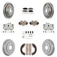 thumbnail image 1 of Transit Auto Front Rear Disc Brake Caliper Coated Rotors Drums Ceramic Pads Shoes Wheel Cylinders and Hardware Kit (11Pc) for Car Honda Civic KCG-100386C, 1 of 11