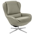 thumbnail image 3 of Spaco 360° &nbsp;Swivel Leather Lounge Chair with Ottoman and Aluminum Alloy Base-Gray, Single Sofa, Home Theater Seating Office for Adults, 3 of 9