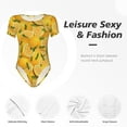 thumbnail image 6 of Naloa Yellow Limes Women's Short-Sleeved Onesie, One-Piece Swimsuit for Parties, dates, clubs - Small, 6 of 9