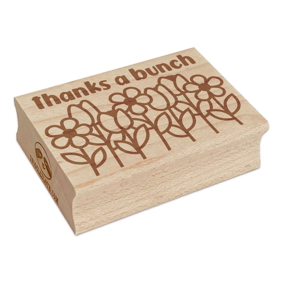 Thanks a Bunch Flowers Rectangle Rubber Stamp Stamping Scrapbooking Crafting - Large 2.5in